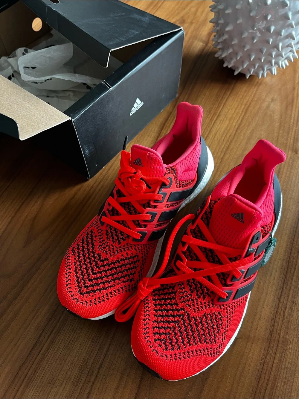 adidas Orange and Black Athletic Running Shoes